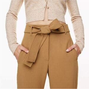 Wilfred Aritzia Tan High-Waisted Tie Pants Size 6